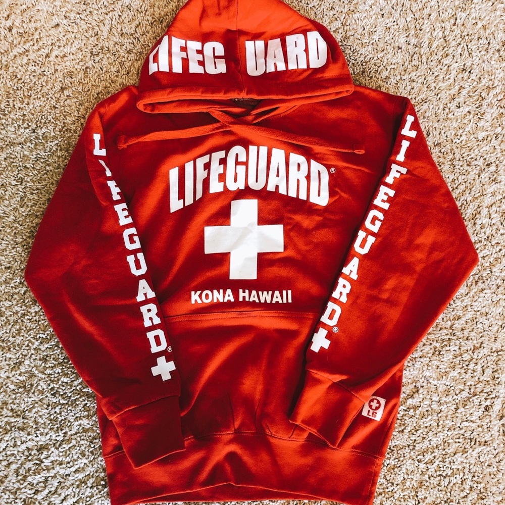 Authentic Red Lifeguard Hoodie (Kona, Hawaii)